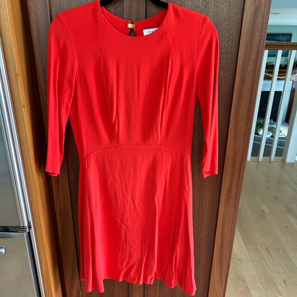 Sandro Red Long Sleeve Open-Back Dress - Picture 4 of 12